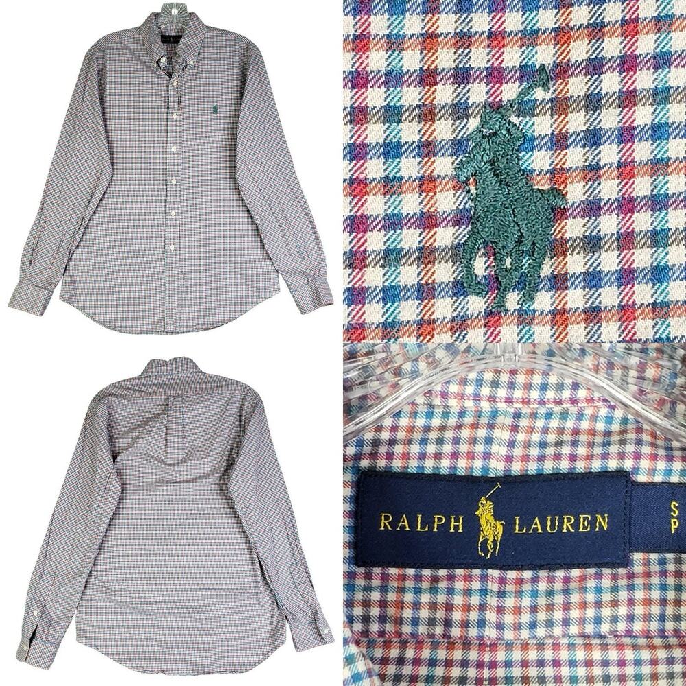 Polo Ralph Lauren Shirt Oxford Button Down Multicolor Plaid LS Size Small S